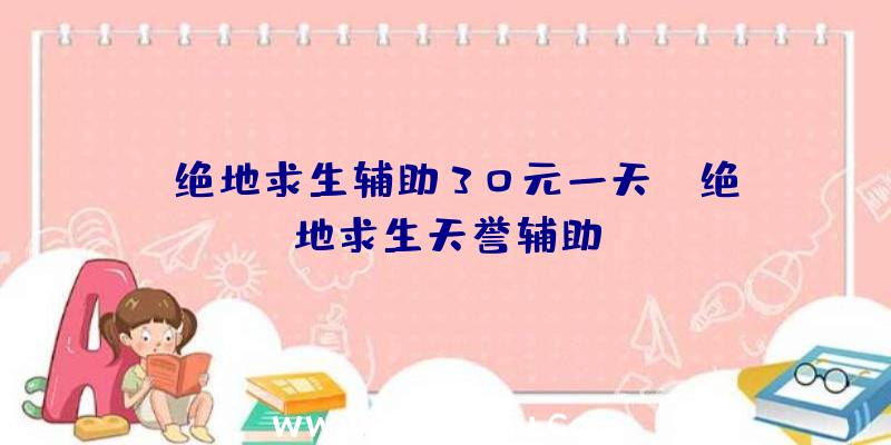 「绝地求生辅助30元一天」|绝地求生天誉辅助